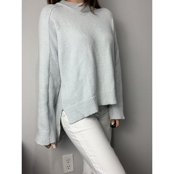 Rosetta Getty Cotton Blend Sky Blue High Low Sweater XS/S NWT - Picture 5 of 14